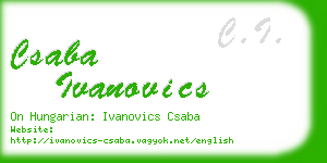 csaba ivanovics business card